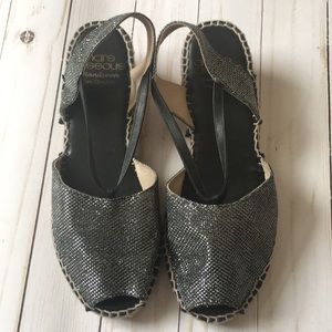 🔥Andre Assous Black sparkle Espadrilles Size 7